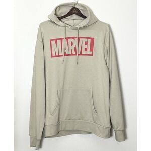 Marvel Hoodie‎ Men's Medium Tan Red Logo Comic Books Superhero Nostalgia X Men